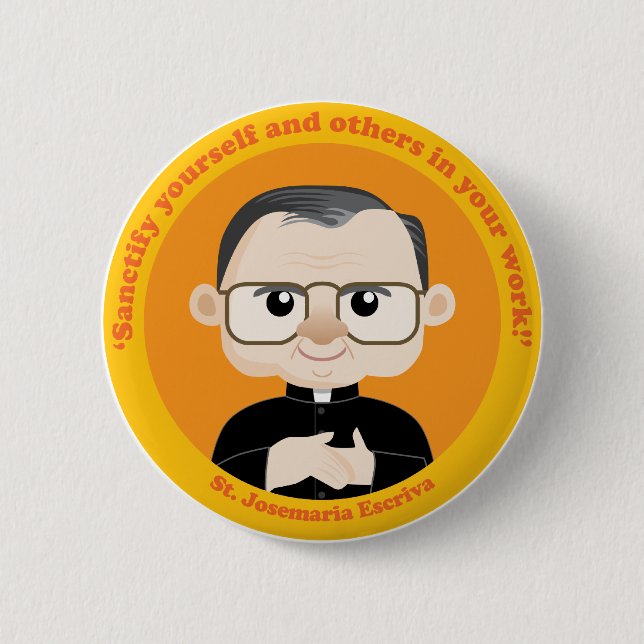 Chapa Redonda De 5 Cm St. Josemaria Escriva (Anverso)