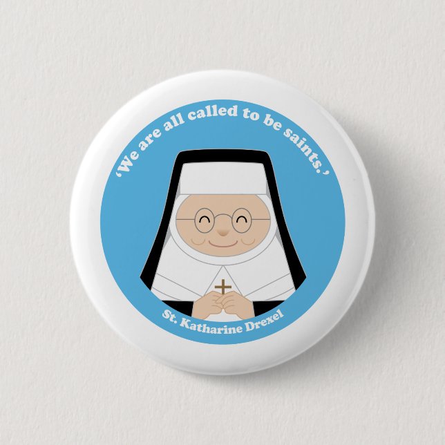 Chapa Redonda De 5 Cm St. Katharine Drexel (Anverso)