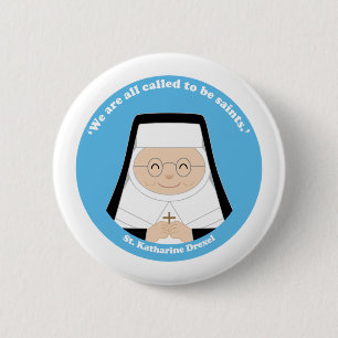 Chapa Redonda De 5 Cm St. Katharine Drexel