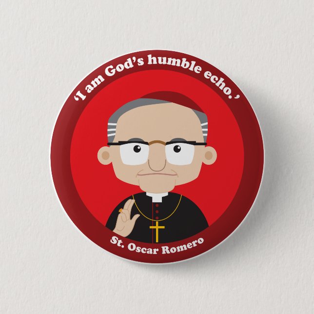 Chapa Redonda De 5 Cm St. Oscar Romero (Anverso)