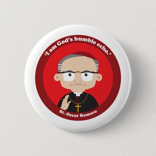 Chapa Redonda De 5 Cm St. Oscar Romero (Anverso)