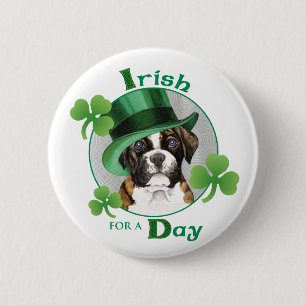 Chapa Redonda De 5 Cm St. Patrick's Day Boxer