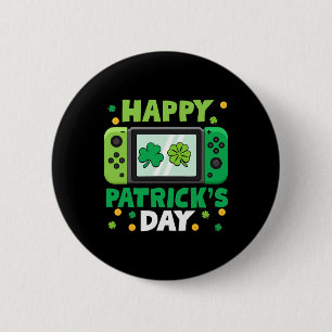 Chapa Redonda De 5 Cm St Patricks Day Controller Video Game Kids Boy Tod