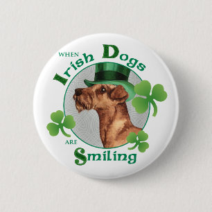 Chapa Redonda De 5 Cm St. Patrick's Day Irish Terrier