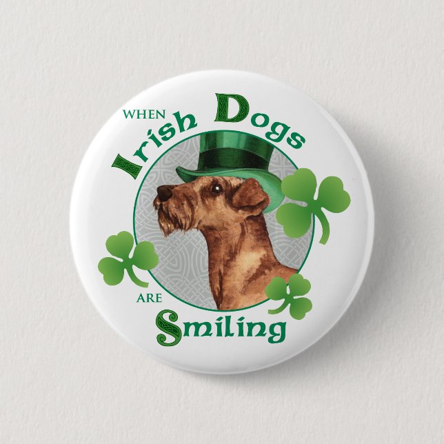 Chapa Redonda De 5 Cm St. Patrick's Day Irish Terrier (Anverso)