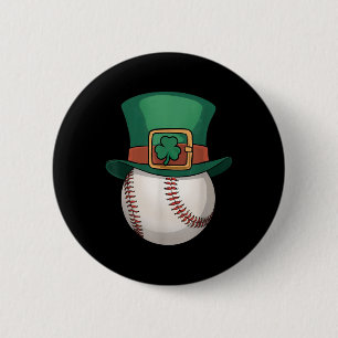 Chapa Redonda De 5 Cm St Patricks Day Leprechaun Gorra Shamrock Baseball