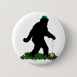 Chapa Redonda De 5 Cm St Patrick's Day Lucky Sasquatch