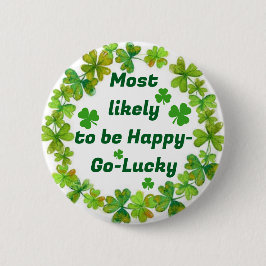 Chapa Redonda De 5 Cm St. Patrick's Happy Go Lucky