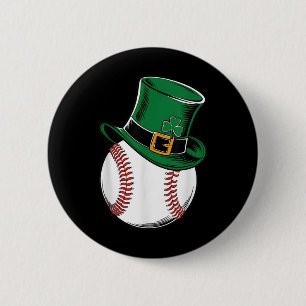 Chapa Redonda De 5 Cm St Patrons Day Béisbol Shamrock