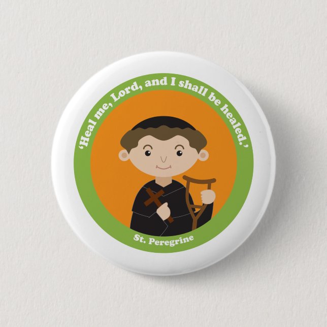 Chapa Redonda De 5 Cm St. Peregrine (Anverso)