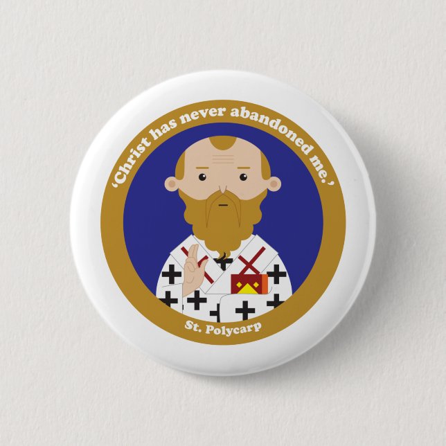 Chapa Redonda De 5 Cm St. Polycarp (Anverso)