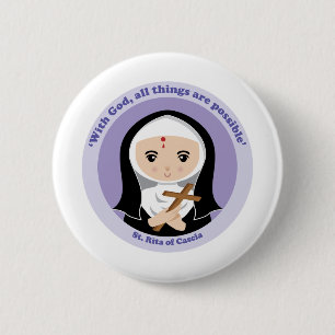 Chapa Redonda De 5 Cm St. Rita de Cascia