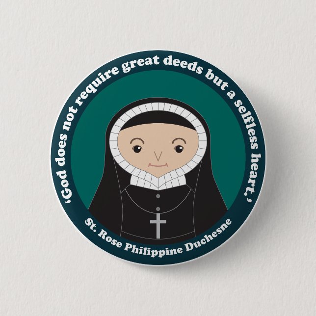 Chapa Redonda De 5 Cm St. Rosa Philippine Duchesne (Anverso)