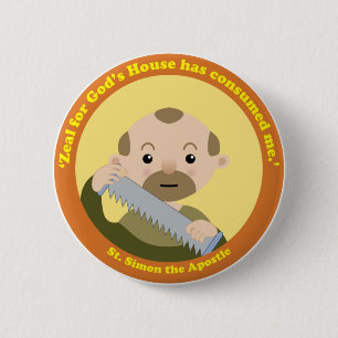 Chapa Redonda De 5 Cm St Simon el apóstol