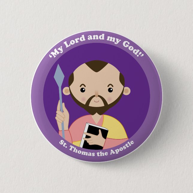 Chapa Redonda De 5 Cm St Thomas el apóstol (Anverso)