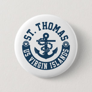 Chapa Redonda De 5 Cm St Thomas los E.E.U.U. Islas Vírgenes