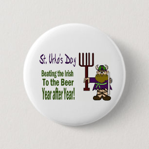 Chapa Redonda De 5 Cm St. Urho - derrota de los botones del irlandés