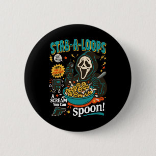 Chapa Redonda De 5 Cm Stab-a-loops Horror Cereal Box Halloween Killer Br