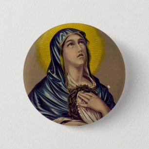 Chapa Redonda De 5 Cm Stabat Mater Nuestra Señora de los Dolores Arte De