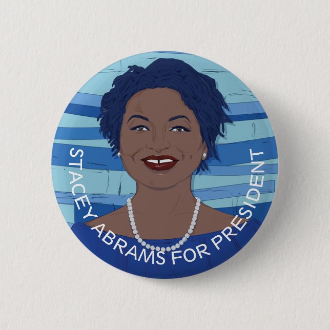 Chapa Redonda De 5 Cm Stacey Abrams 2020 (Anverso)