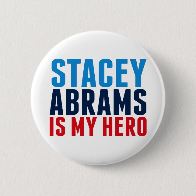 Chapa Redonda De 5 Cm Stacey Abrams es mi héroe (Anverso)