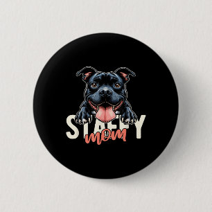 Chapa Redonda De 5 Cm Staffy Mom Staffordshire Bull Terrier Dog Tattoo F