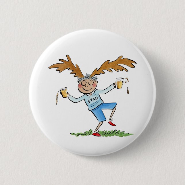 Chapa Redonda De 5 Cm Stag (Anverso)