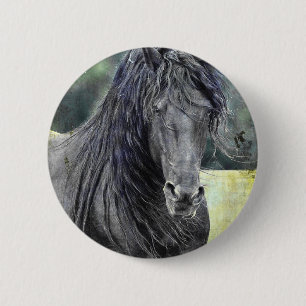 Chapa Redonda De 5 Cm Stallion friesiano