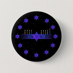 Chapa Redonda De 5 Cm Star Bar Menorah