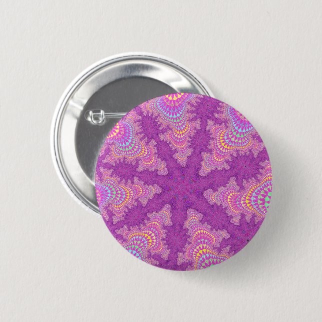 Chapa Redonda De 5 Cm Starburst rosa (Anverso y reverso)
