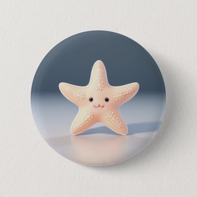 Chapa Redonda De 5 Cm Starfish de color rosa (Anverso)