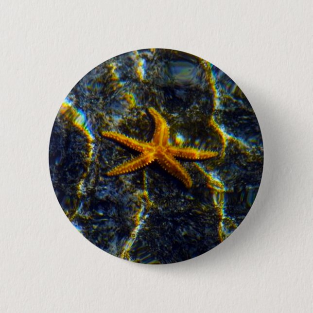 Chapa Redonda De 5 Cm Starfish Pinback (Anverso)