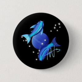 Chapa Redonda De 5 Cm Starry Pisces Neptune Zodiac