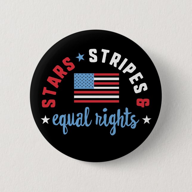Chapa Redonda De 5 Cm Stars Stripes and Equal Rights 4 de julio (Anverso)