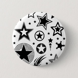 Chapa Redonda De 5 Cm Stars Tattoos negro + tus ideas