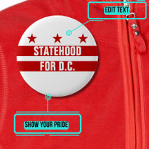 Stathood for Washington DC Button