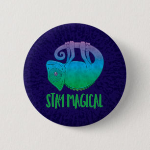 Chapa Redonda De 5 Cm Stay Magical Levitation Chameleon
