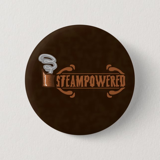 Chapa Redonda De 5 Cm Steampowered (Anverso)