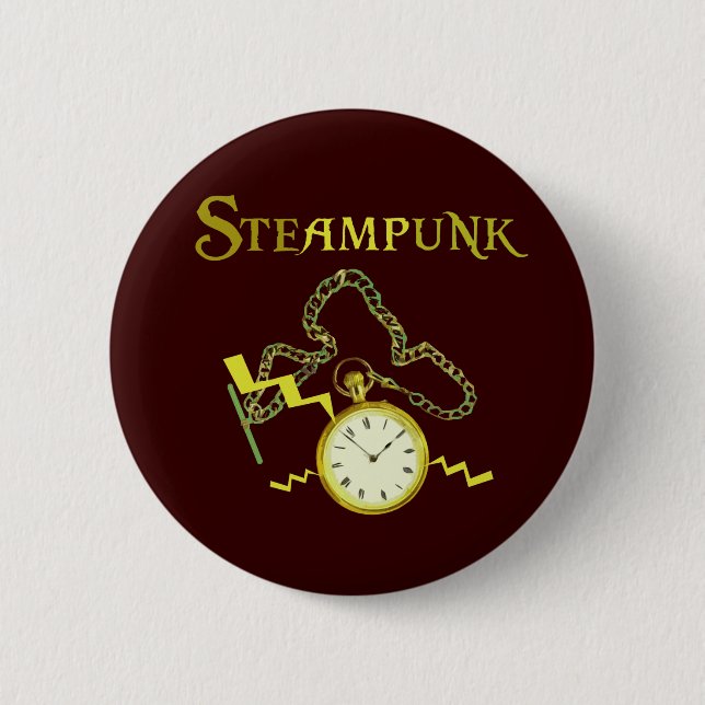 Chapa Redonda De 5 Cm Steampunk Pocketwatch (Anverso)