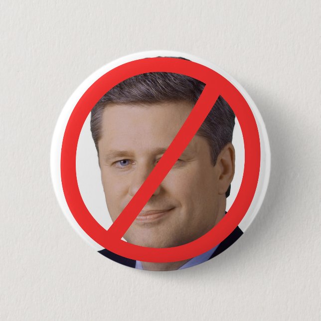 Chapa Redonda De 5 Cm Stephen Harper consiguió ir (Anverso)