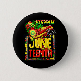 Chapa Redonda De 5 Cm Steppin En el 19º aniversario de Melanin African