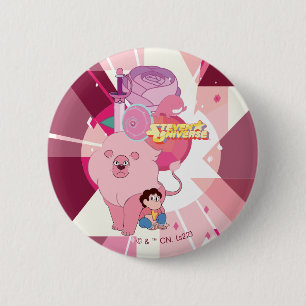 Chapa Redonda De 5 Cm Steven Universe   Legado Rosa Quartz