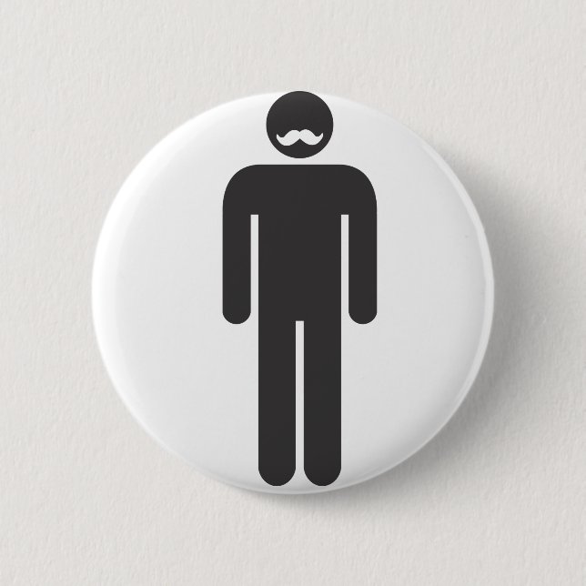Chapa Redonda De 5 Cm Stickman Moustache (Anverso)