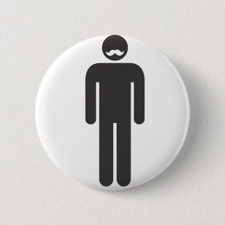 Chapa Redonda De 5 Cm Stickman Moustache