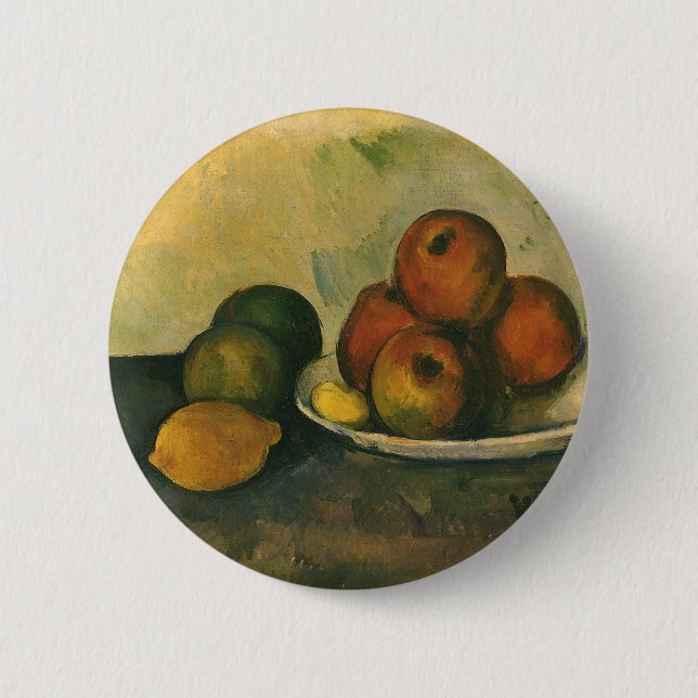 Chapa Redonda De 5 Cm Still Life with Apples de Paul Cezanne (Anverso)