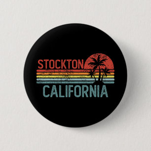 Chapa Redonda De 5 Cm Stockton California Divertido Viaje a la Ciudad de
