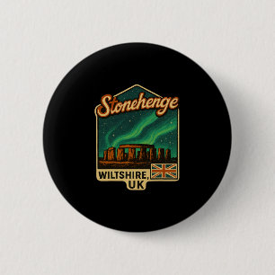 Chapa Redonda De 5 Cm Stonehenge Wiltshire Reino Unido Aurora Borealis R