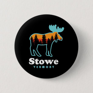 Chapa Redonda De 5 Cm Stowe Vermont Esquí Montañas Stowe Vt Alce