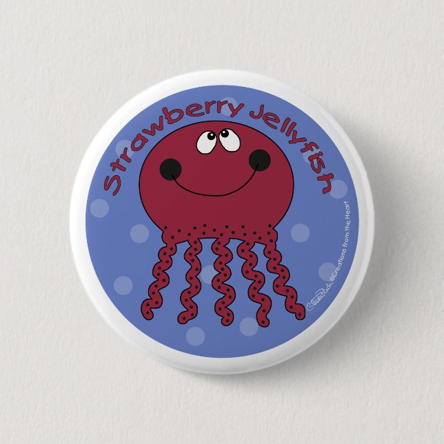 Chapa Redonda De 5 Cm Strawberry Jellyfish (Anverso)