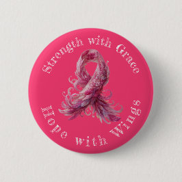 Chapa Redonda De 5 Cm Strength with Grace – Breast Cancer Awareness 